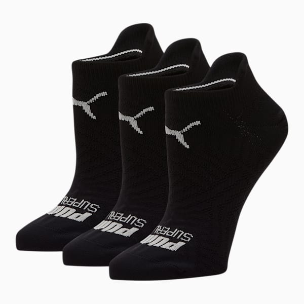 Women's No Show Socks [3 Pack], BLACK, extralarge